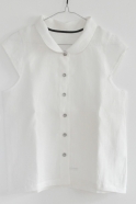 Uniform short sleeves shirt, white linen
