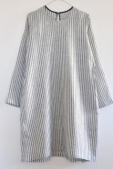 Uniform falred dress, light stripes linen