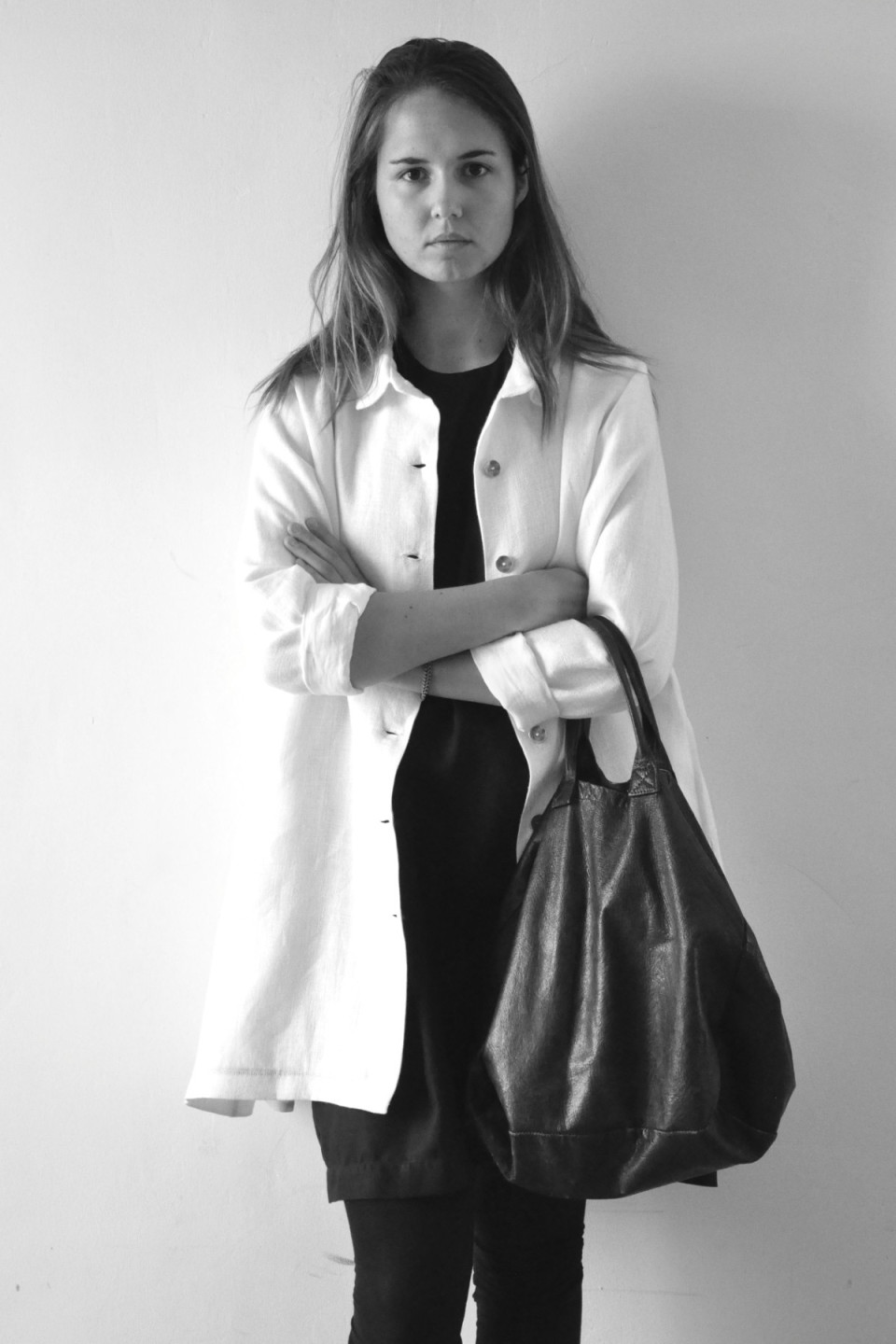 Manteau Uniforme, lin épais blanc