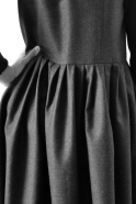 Uniform pleated dress sleeveless, grey woolblend