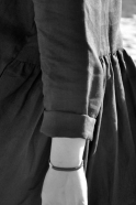 Robe-chemise manches longues Uniforme, lin noir