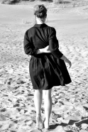 Robe-chemise manches longues Uniforme, lin noir
