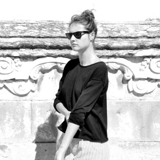 Pull mixte, maille coton noir