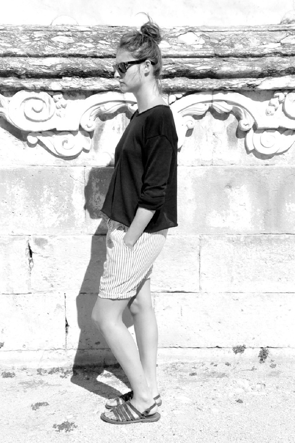 Pull mixte, maille coton noir