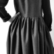 Pleated dress, sleeveless, dark grey woolblend
