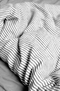 Duvet cover, light stripes linen