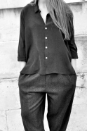 Unisex shirt, black silk
