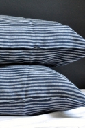 Pillow case, dark stripes linen