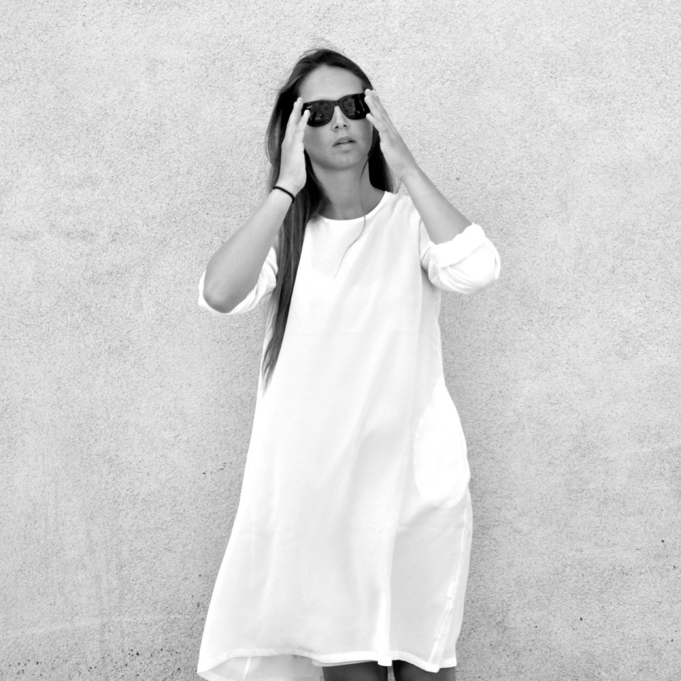 Uniform flared dress, long sleeves, dark grey woolblend Uniform flared dress, long sleeves, dark grey woolblend