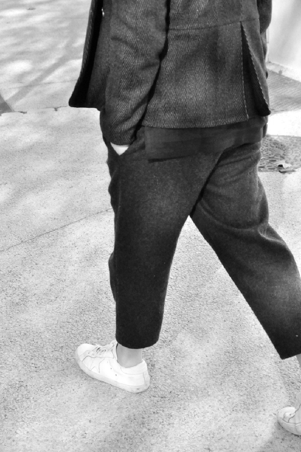 Classic trousers, grey wool drap