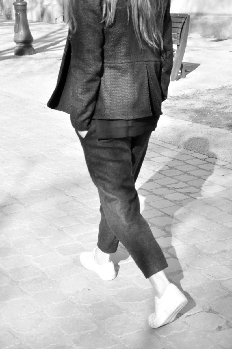 Classic trousers, grey wool drap