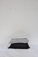 Pillow case, black linen