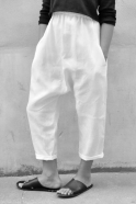 Uniform saroual, white linen
