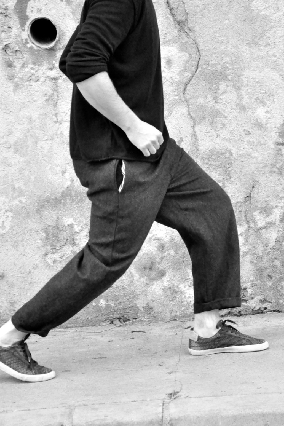 Classic trousers, grey wool drap