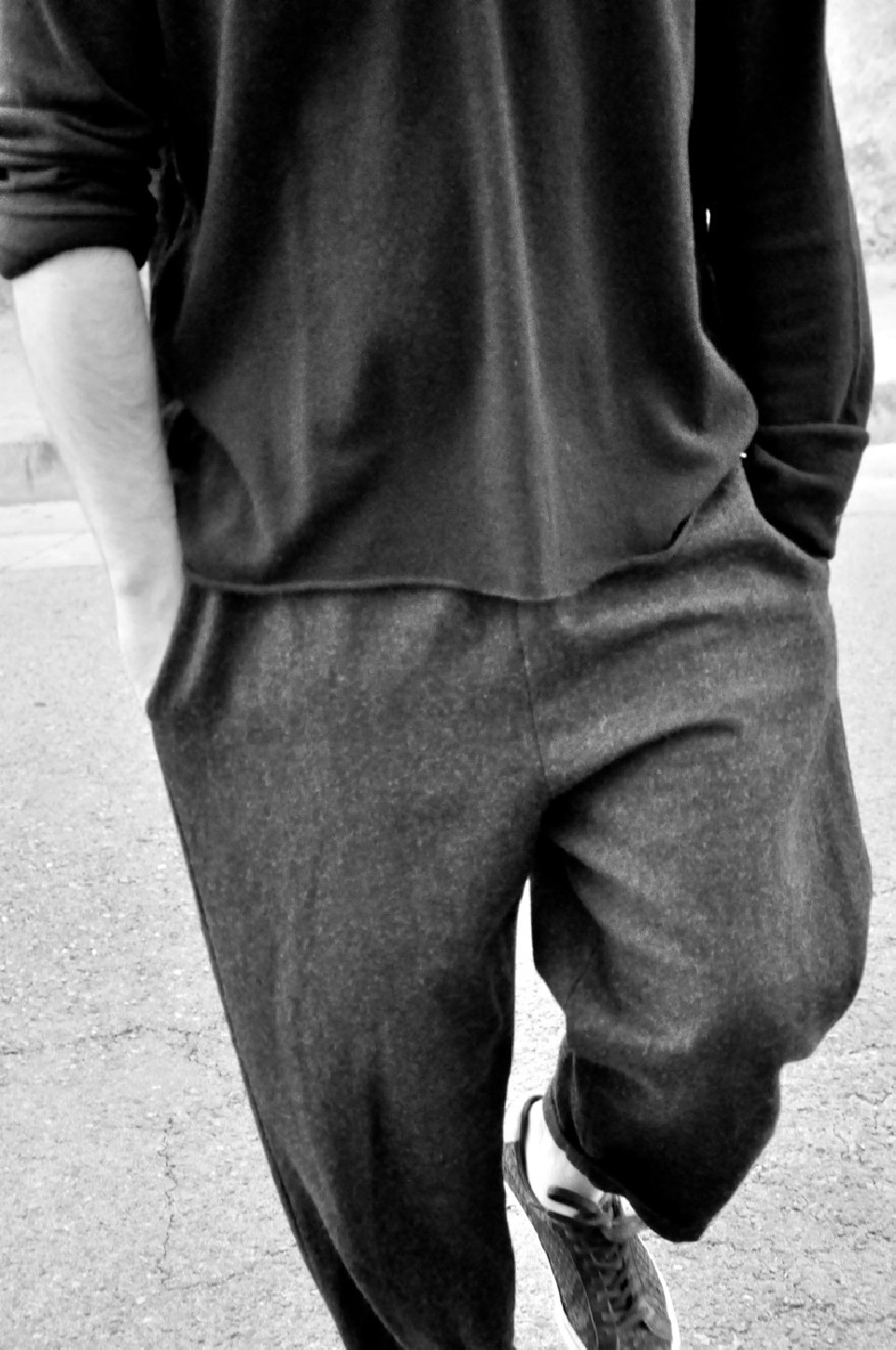 Classic trousers, grey wool drap