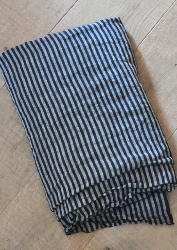 Cloth, dark stripes linen
