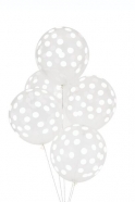 White printed ballons