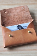 Card holder LOUP, brown leather