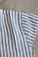 Uniform short sleeves blouse, light stripes linen