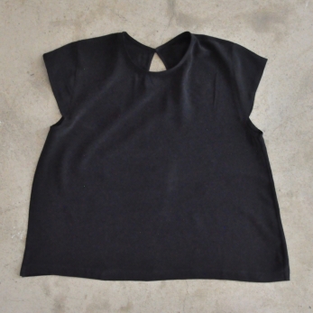 Short sleeves blouse, black silk