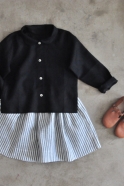 Uniform shirt, black linen