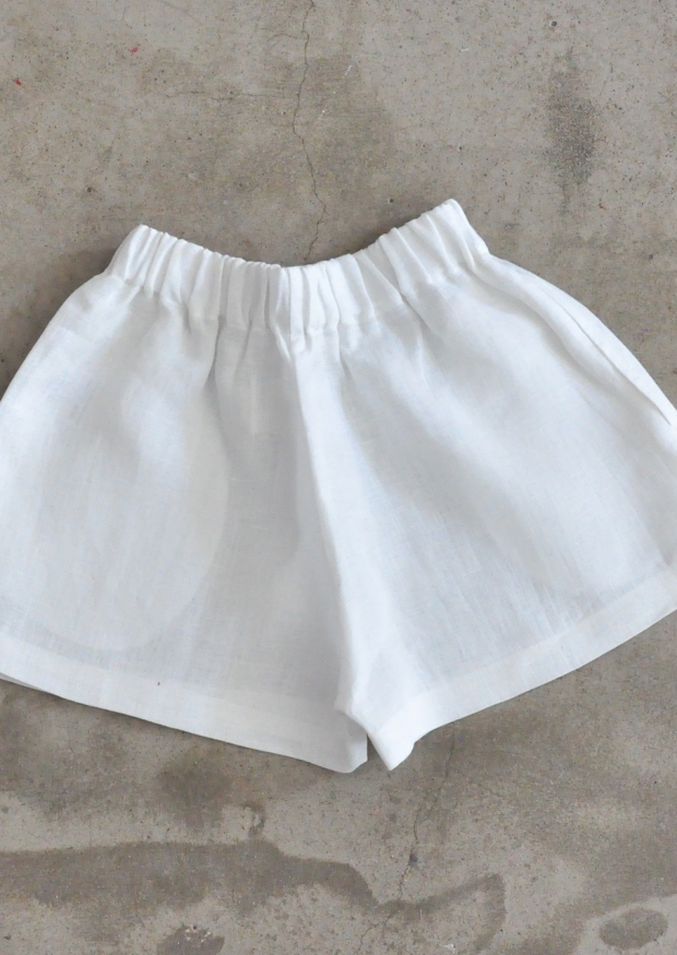 Short Uniforme, lin blanc