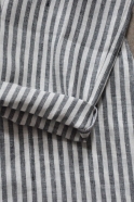 Flared dress, long sleeves, light stripes linen