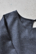 Pleated dress, long sleeves, dark grey woolblend