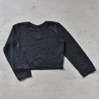 Pull court, maille gris sombre