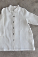 Coat, heavy white linen