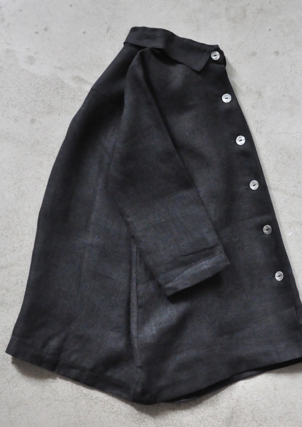 Manteau Uniforme, lin épais noir