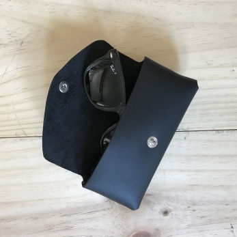 Eyeglass case, black leather