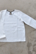 Uniform long sleeves blouse, white linen