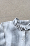 Uniform shirt-dress long sleeves, light stripes linen