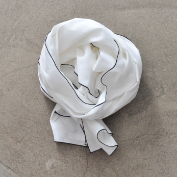 scarf, white linen
