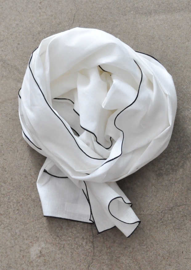 scarf, white linen