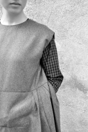 Apron-dress, grey wool blend