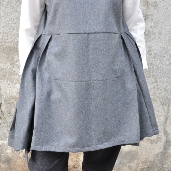 Apron-dress, grey wool blend