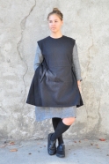Apron-dress, black denim