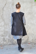 Apron-dress, black denim