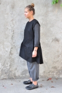 Apron-dress, black wool blend