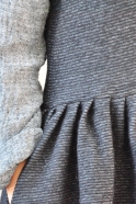 Pleated dress, sleeveless, striped wool blend