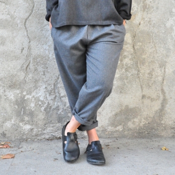 Classic trousers, grey wool blend
