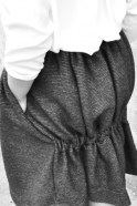 Faux-cul skirt, striped wool blend