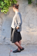 Faux-cul skirt, heather wool blend