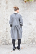 Robe-chemise, lainage gris