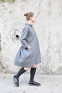 Shirt-dress, grey wool blend