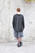 Faux-cul skirt, grey wool blend