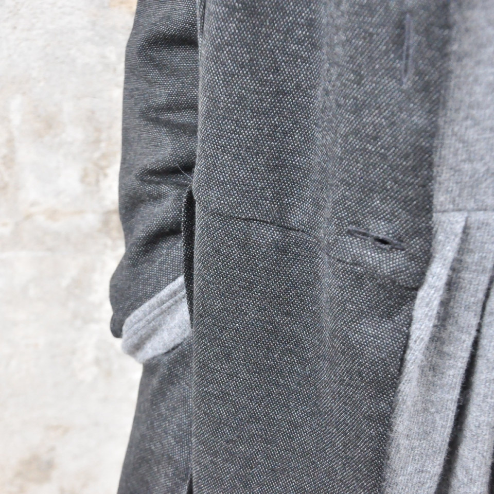 Manteau à plis, lainage chiné Manteau à plis, lainage chiné