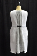 Pencil dress, white heavy linen